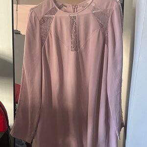 BCBGMaxAzria Soft Pink Lace Long Sleeve Dress